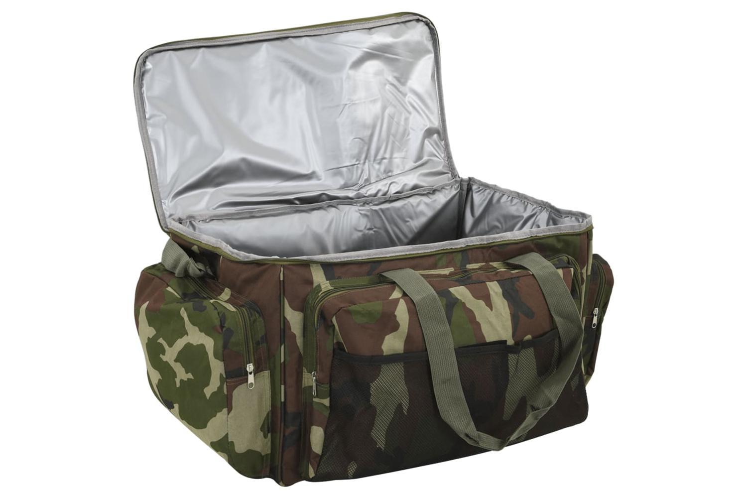 Vidaxl Fishing Bag Waterproof Green Camouflage Oxford Fabric-4