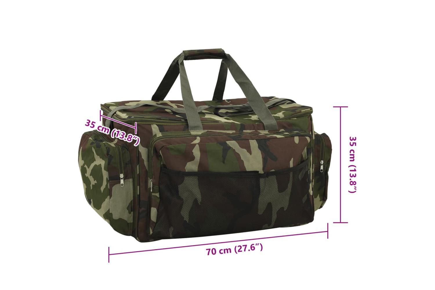 Vidaxl Fishing Bag Waterproof Green Camouflage Oxford Fabric-9
