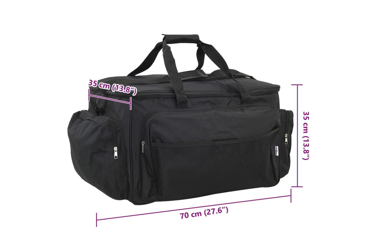 Vidaxl Fishing Bag Waterproof Black Oxford Fabric-9