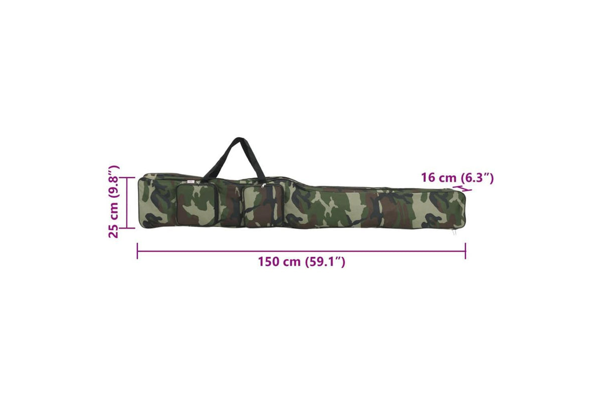 Vidaxl Fishing Rod Bag Green Camouflage 150 Cm Oxford Fabric-7