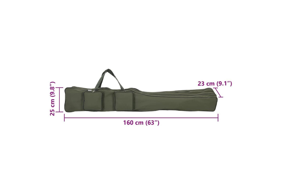 Vidaxl Fishing Rod Bag Dark Green 160 Cm Oxford Fabric-7