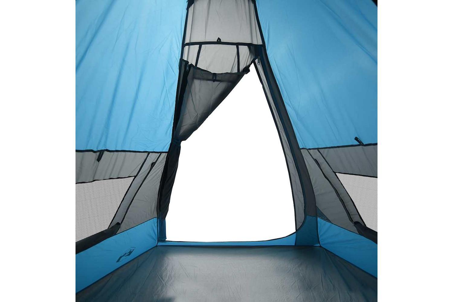 Vidaxl Camping Tent Tipi 7-person Blue Waterproof-10