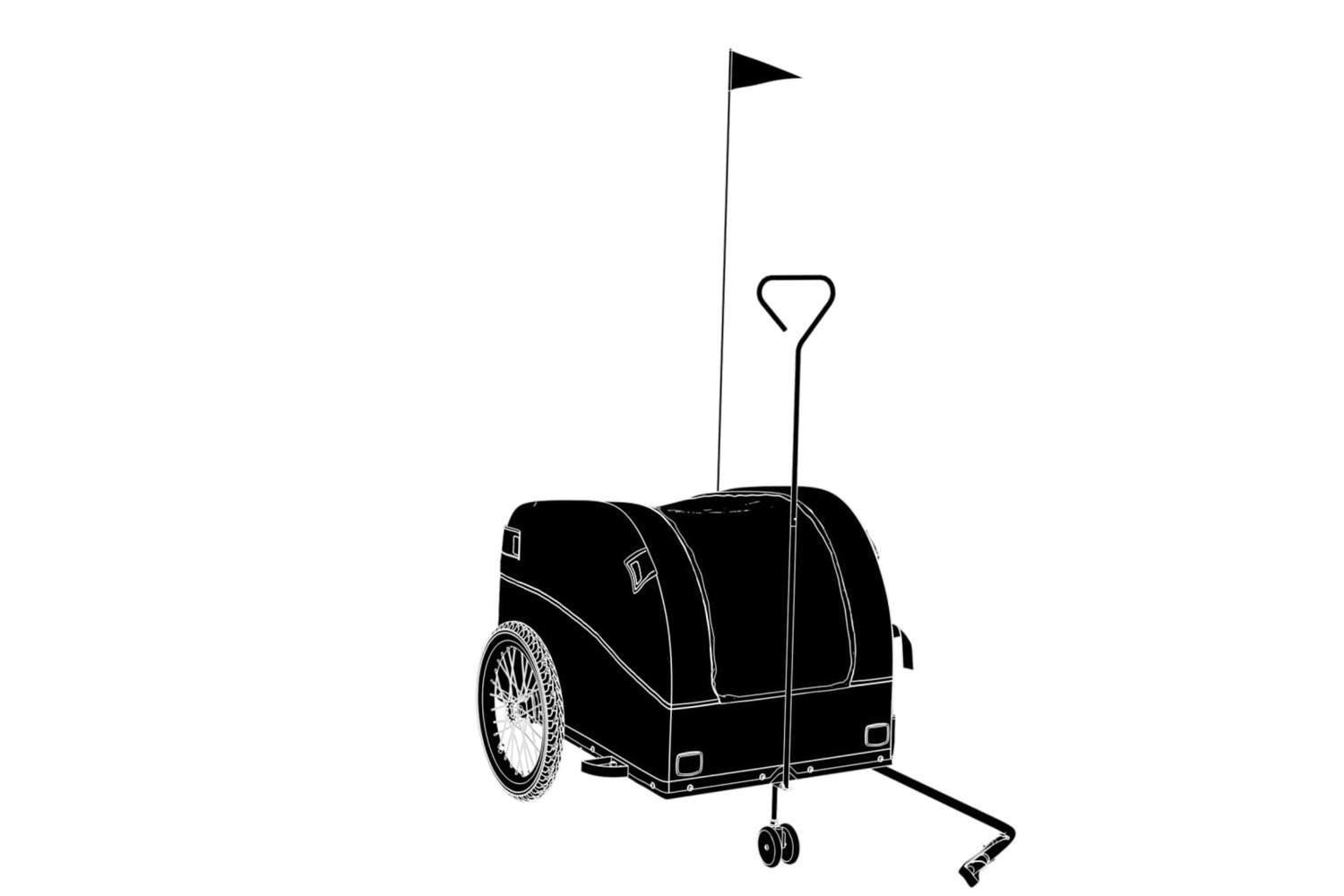 Vidaxl Bike Trailer Black And Green 45 Kg Iron-4