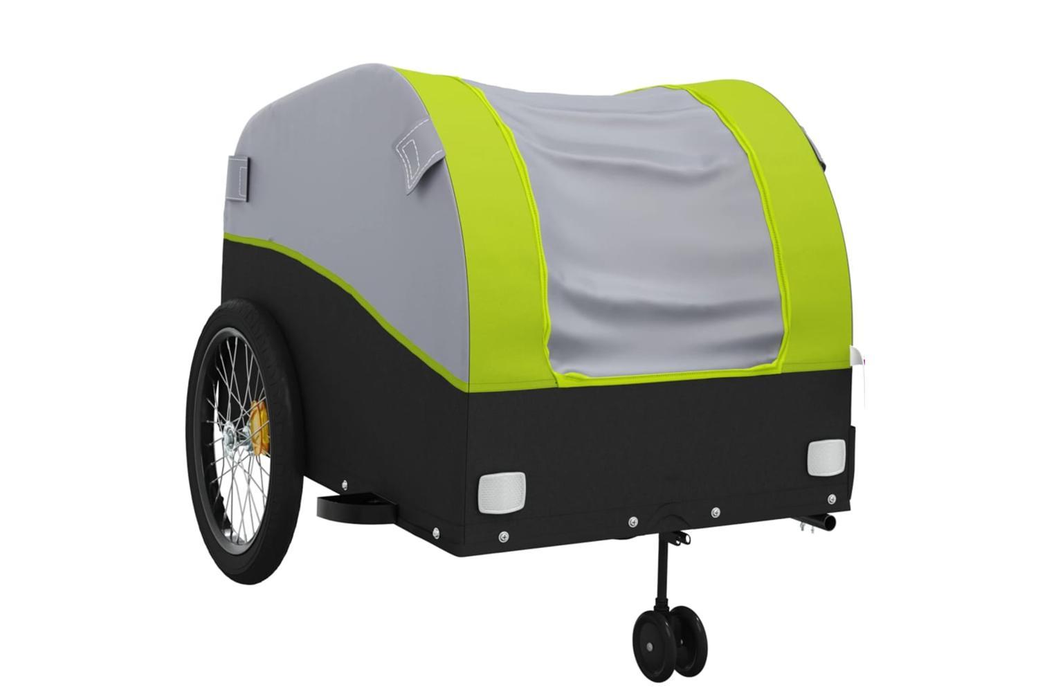 Vidaxl Bike Trailer Black And Green 45 Kg Iron-5