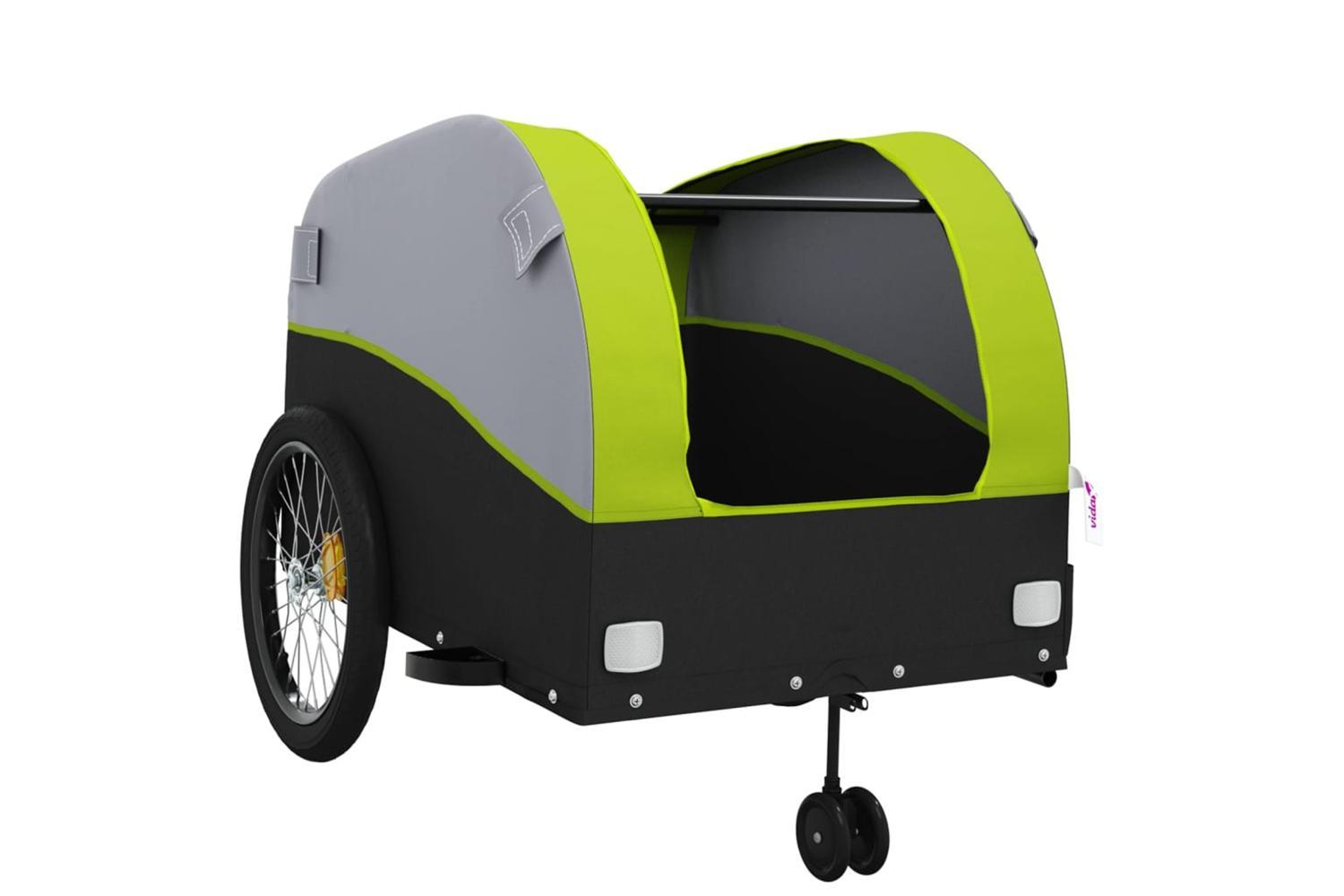 Vidaxl Bike Trailer Black And Green 45 Kg Iron-6
