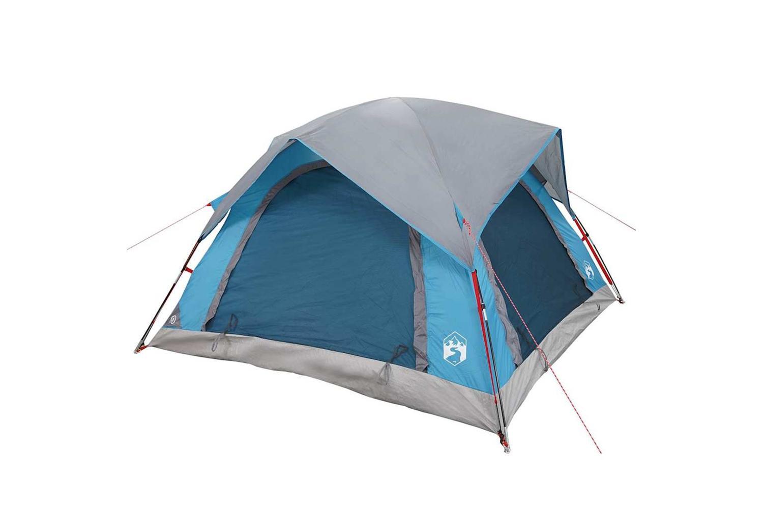 Vidaxl Camping Tent Cabin 4-person Blue Waterproof-5