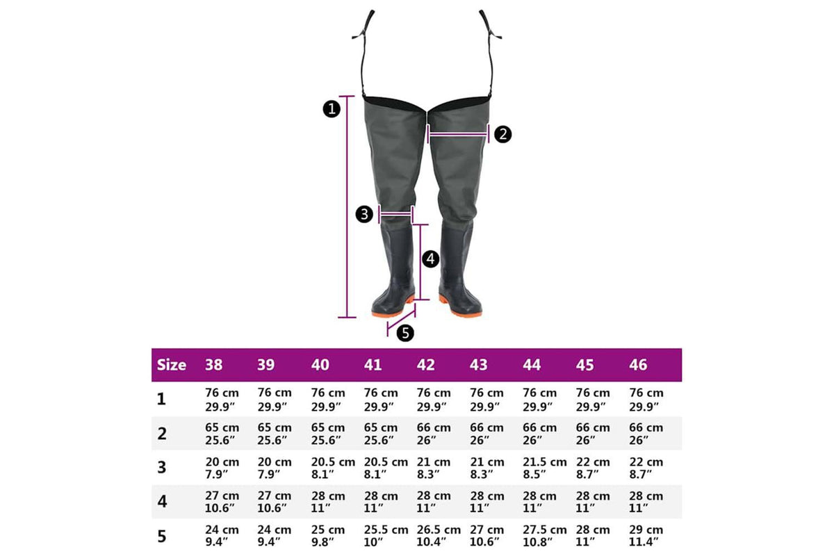 Vidaxl Hip Waders Dark Green Size 40-7