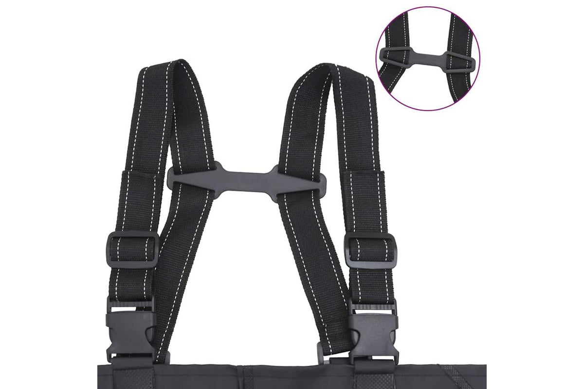 Vidaxl Chest Waders With Boots And Belt Black Size 41-5