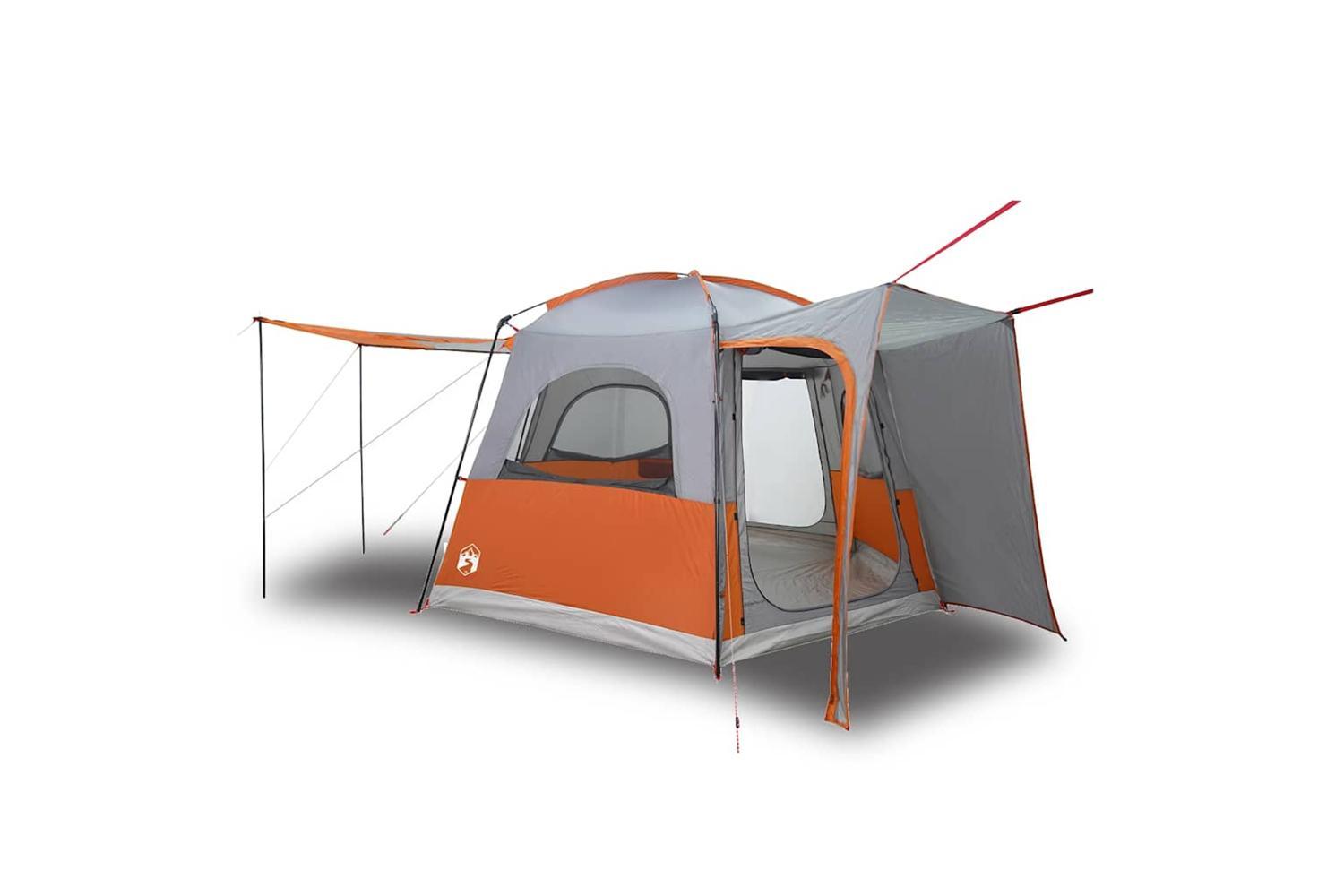 Vidaxl Car Tent 4-person Grey And Orange Waterproof-2