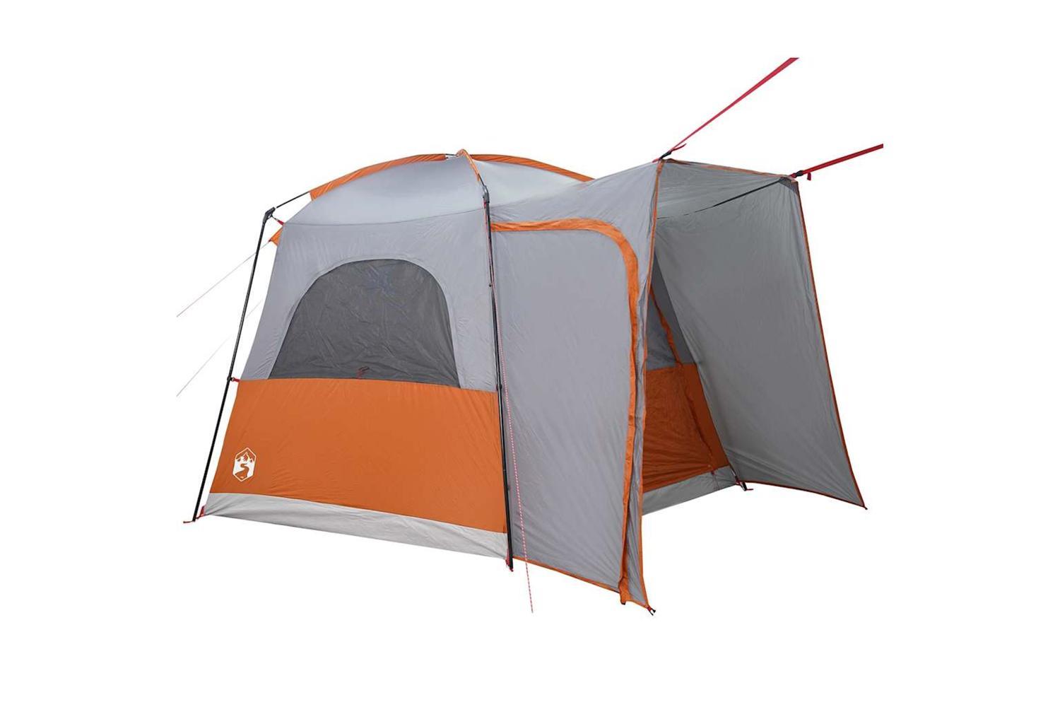 Vidaxl Car Tent 4-person Grey And Orange Waterproof-5