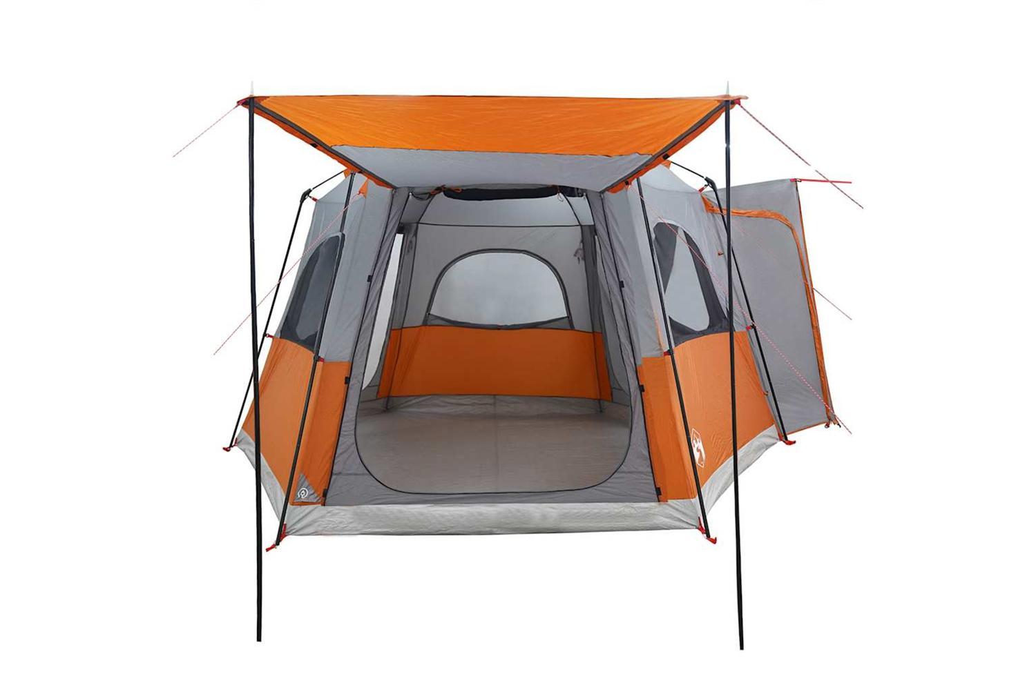 Vidaxl Car Tent 4-person Grey And Orange Waterproof-6