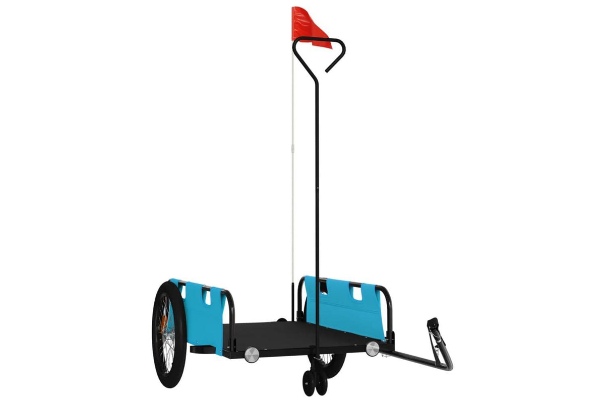 Vidaxl Bike Trailer Blue And Black Oxford Fabric And Iron