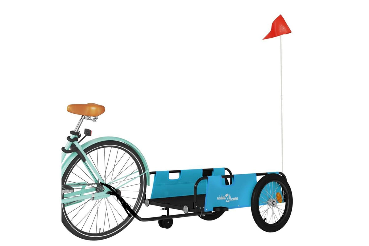 Vidaxl Bike Trailer Blue And Black Oxford Fabric And Iron-3