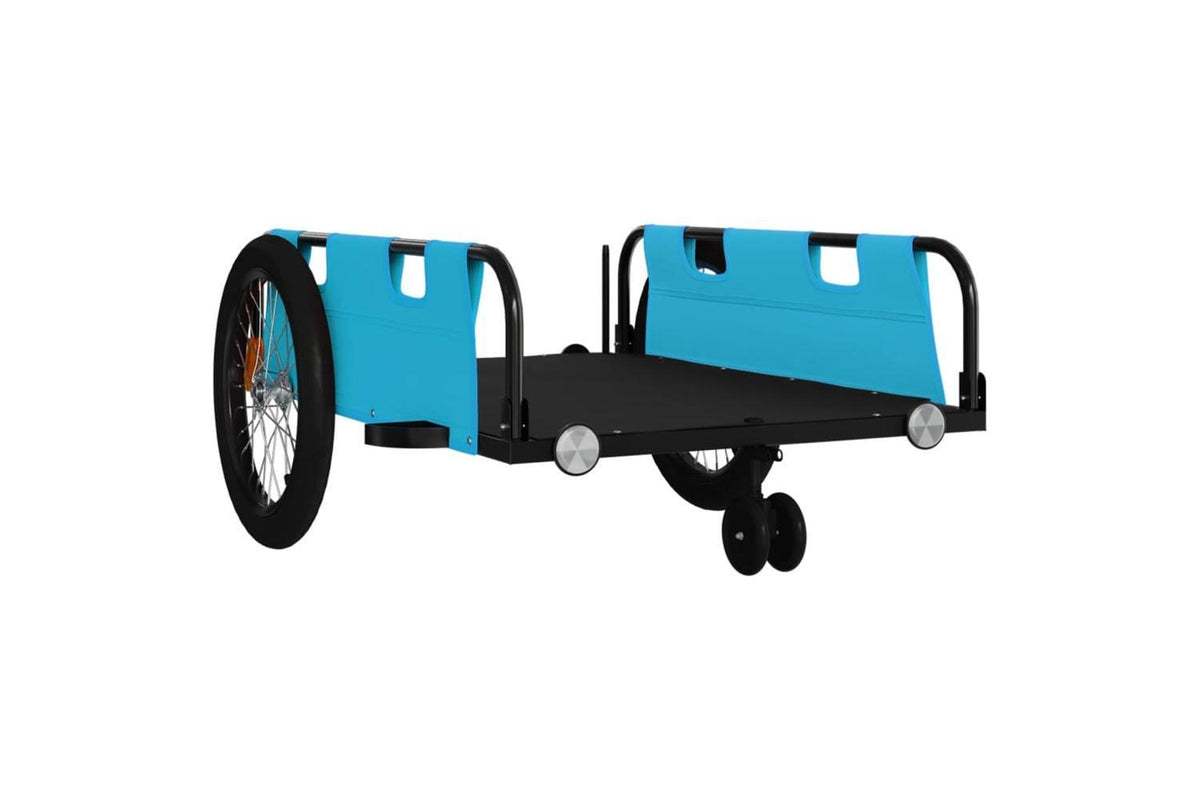Vidaxl Bike Trailer Blue And Black Oxford Fabric And Iron-4