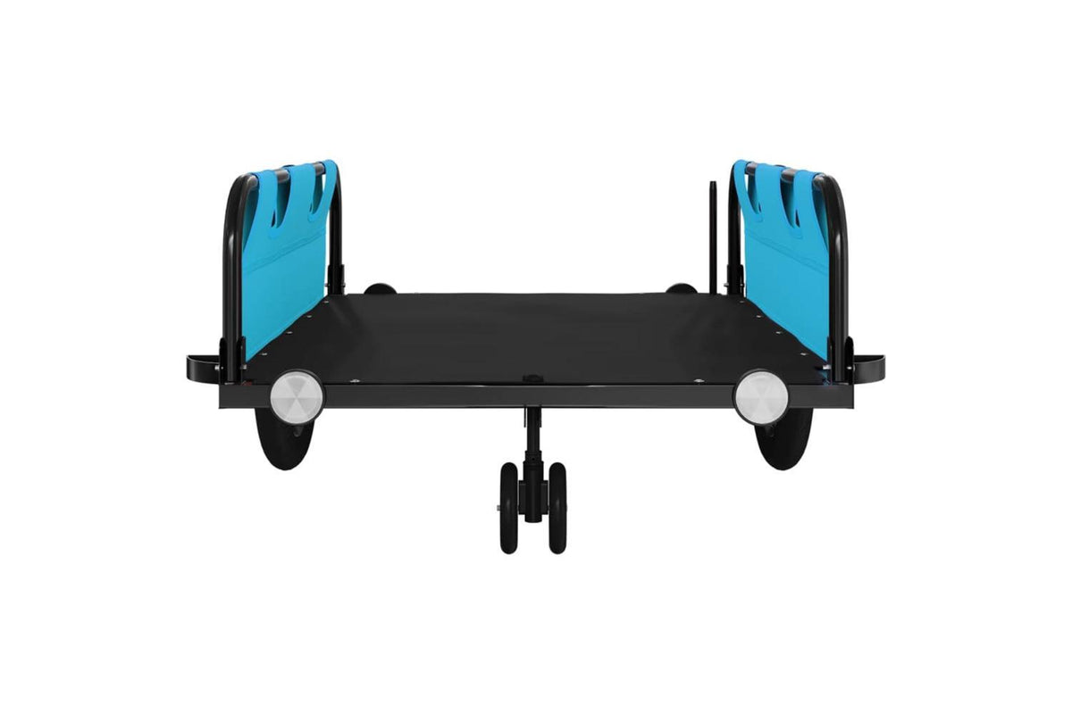Vidaxl Bike Trailer Blue And Black Oxford Fabric And Iron-5