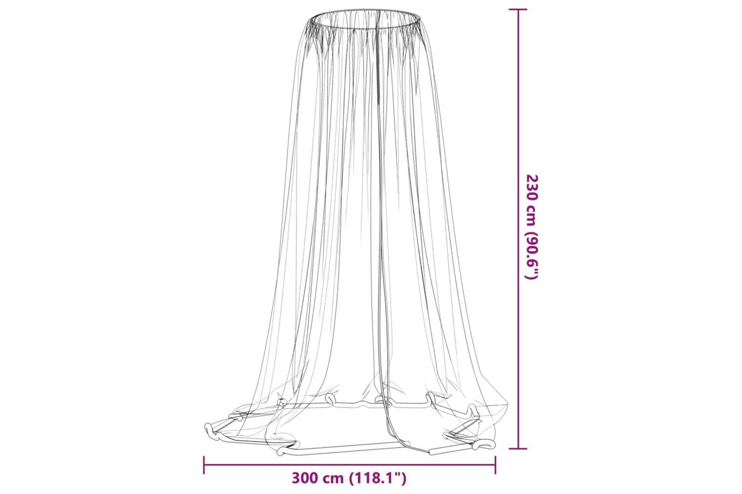 Vidaxl Mosquito Net For Umbrella 220 Mesh Black ÃŽÂ¦300x230 Cm-6