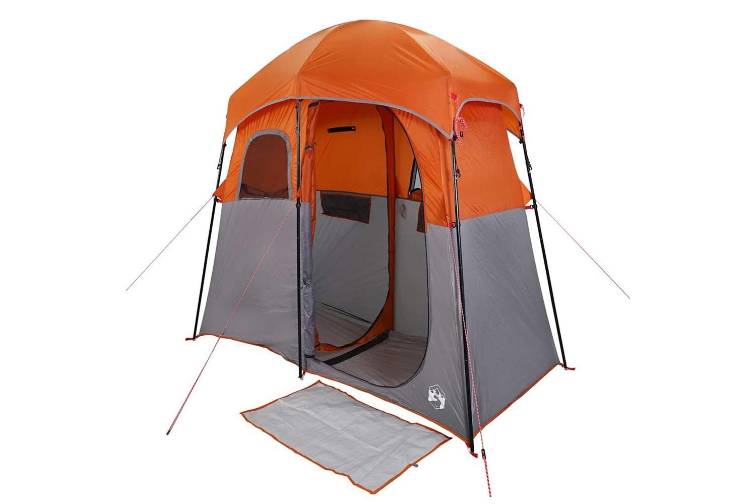 Vidaxl Shower Tent 2-person Grey And Orange Waterproof-4