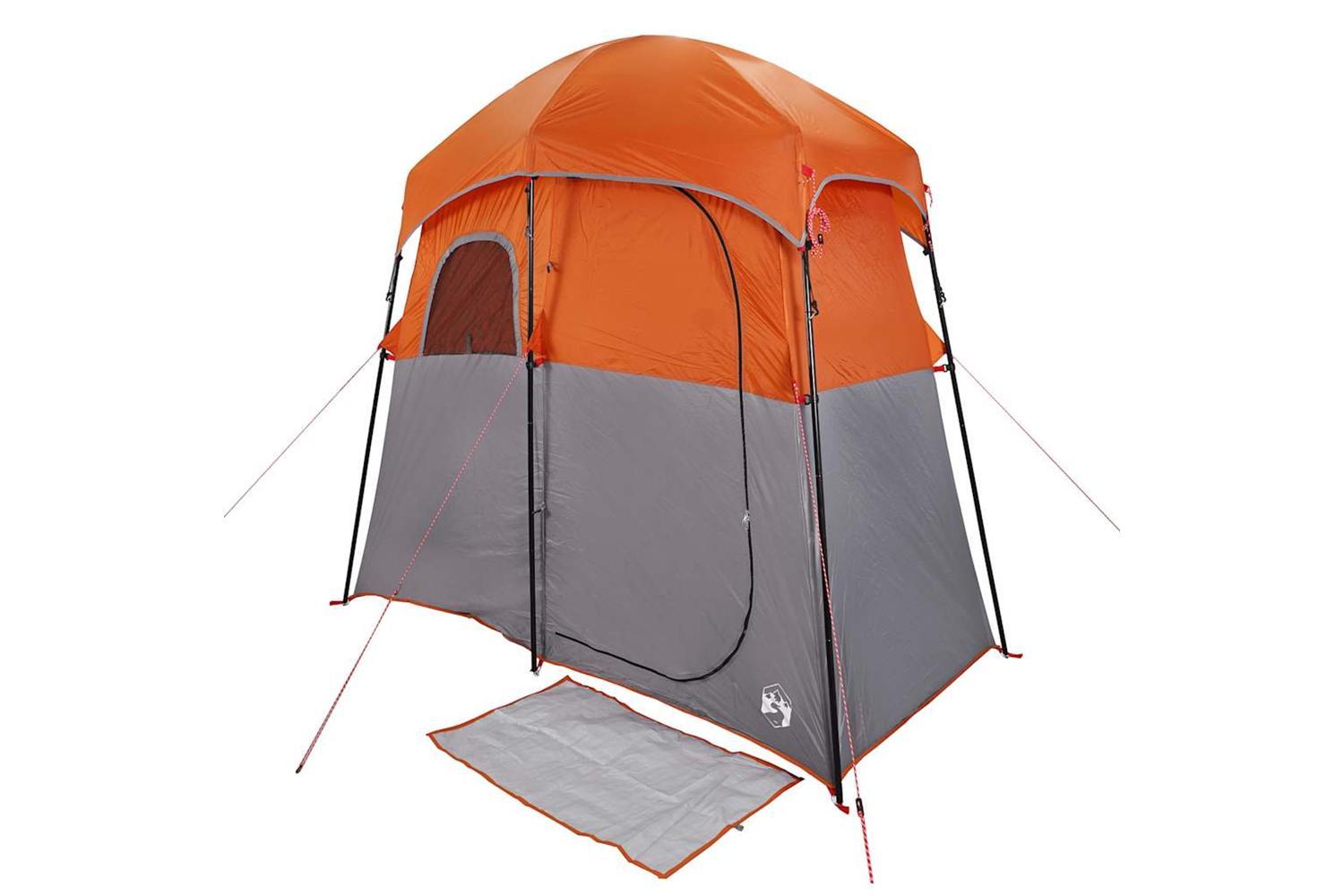 Vidaxl Shower Tent 2-person Grey And Orange Waterproof-5