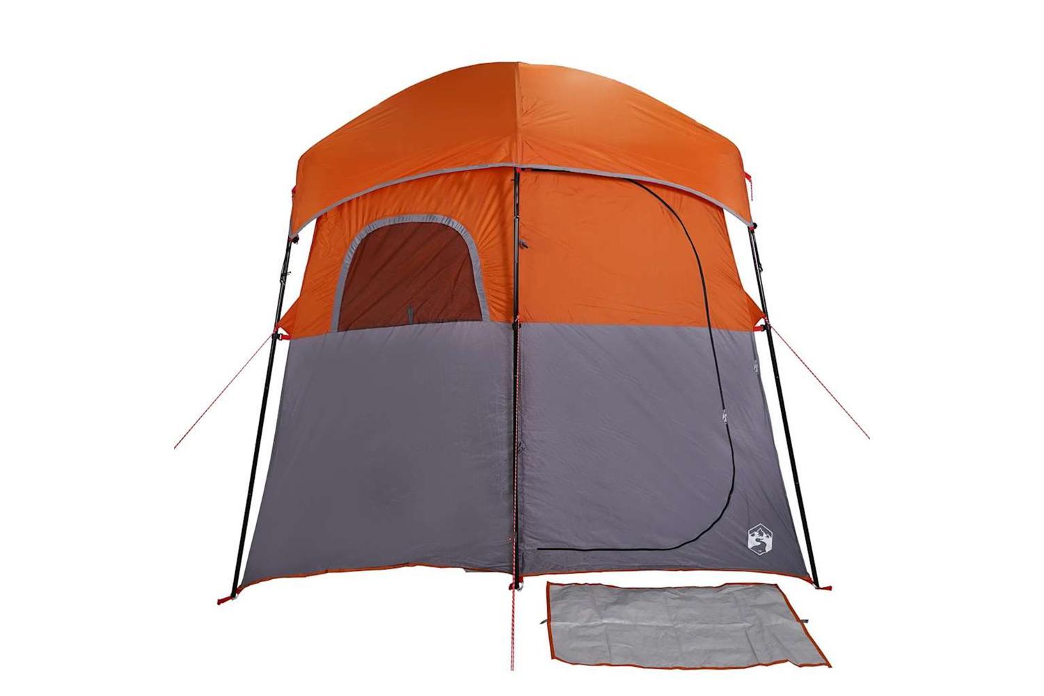 Vidaxl Shower Tent 2-person Grey And Orange Waterproof-7