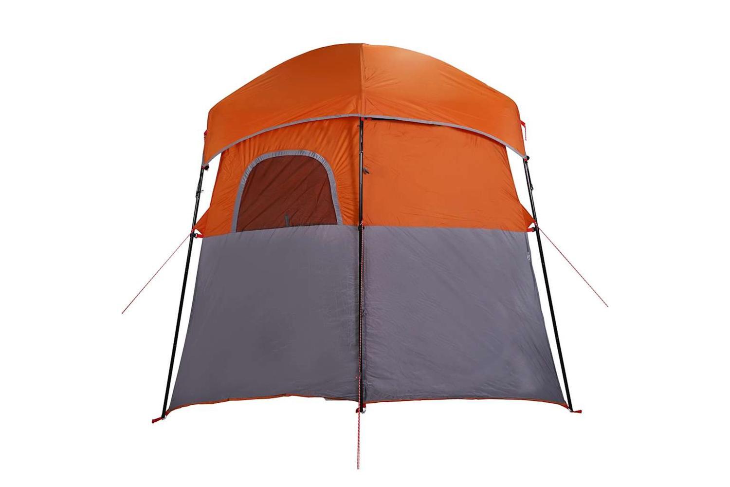 Vidaxl Shower Tent 2-person Grey And Orange Waterproof-9