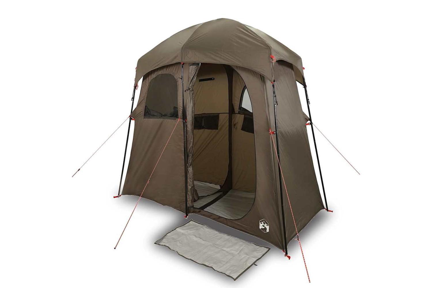 Vidaxl Shower Tent 2-person Brown Waterproof-2