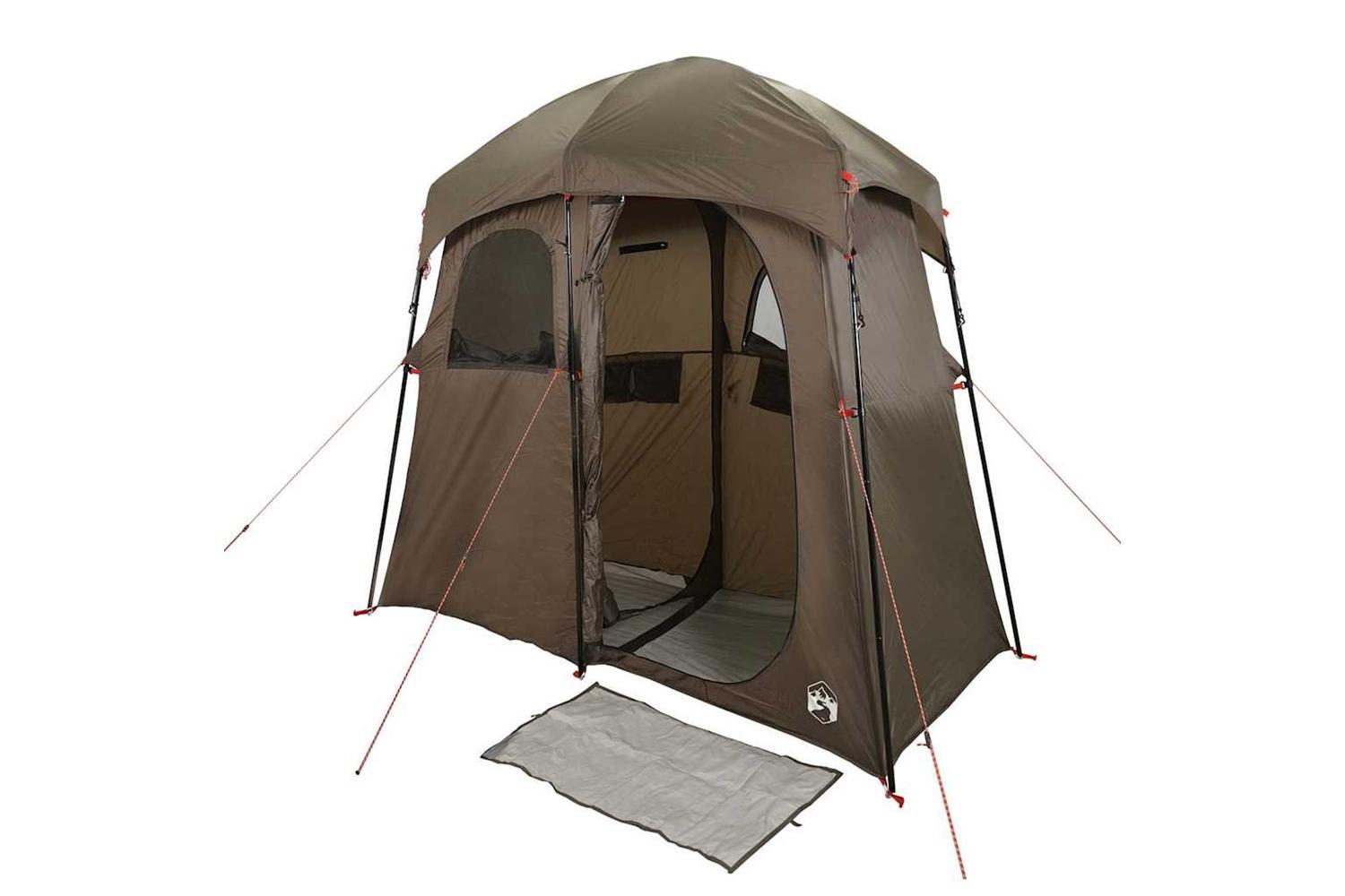 Vidaxl Shower Tent 2-person Brown Waterproof-4