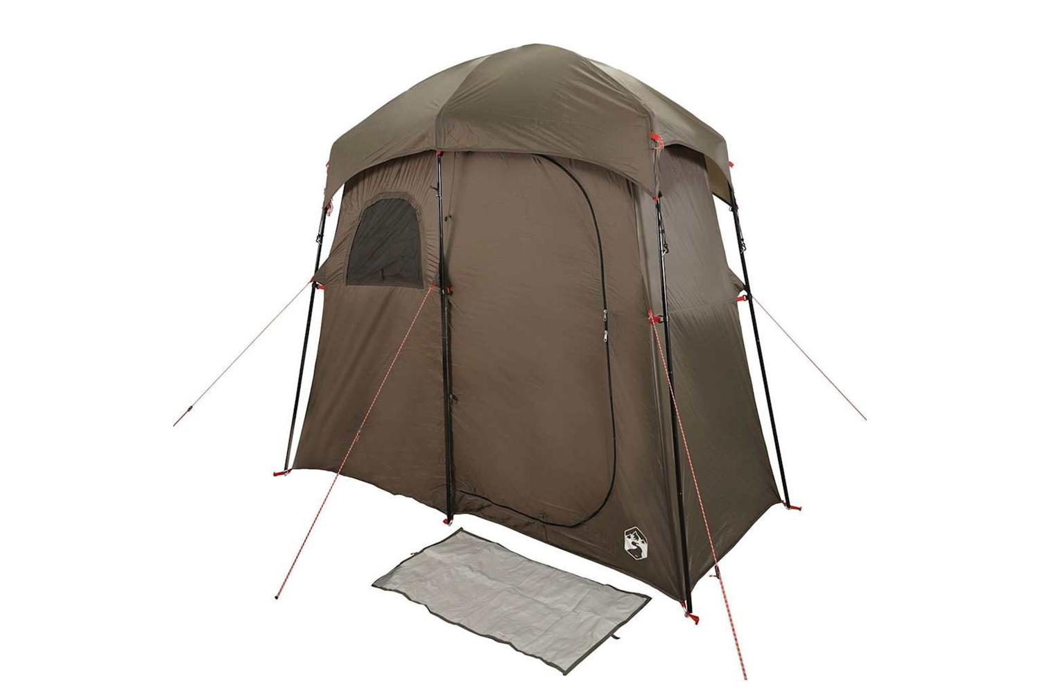 Vidaxl Shower Tent 2-person Brown Waterproof-5