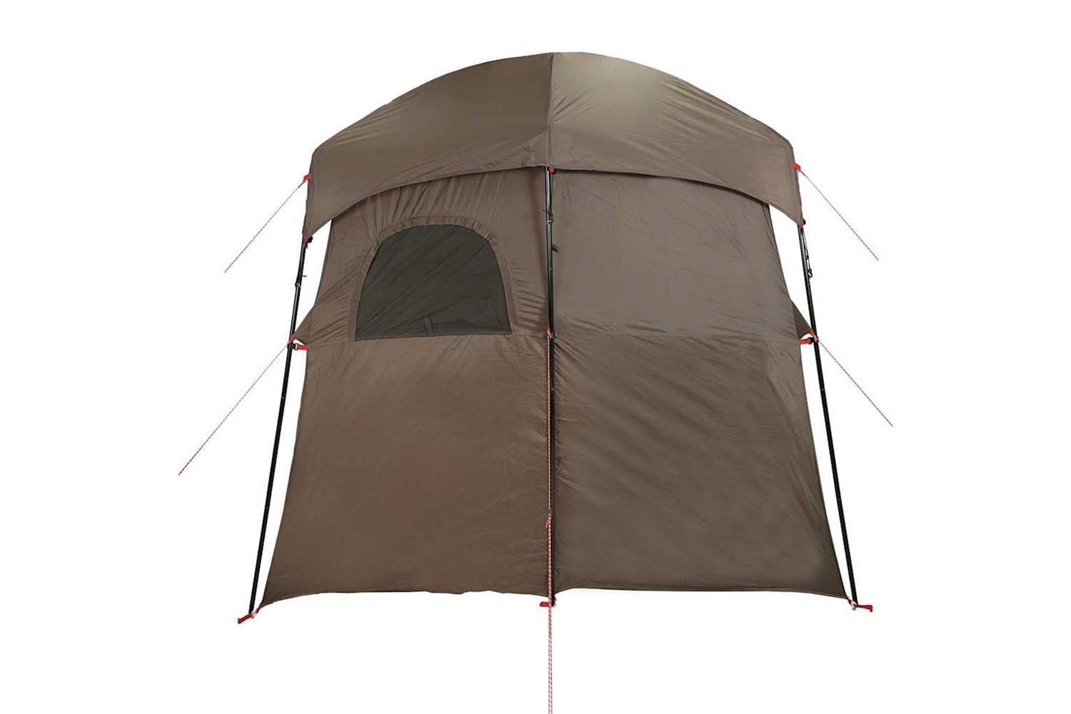Vidaxl Shower Tent 2-person Brown Waterproof-9