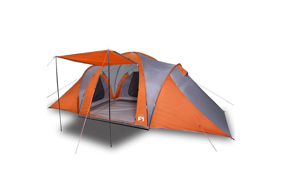 Vidaxl Family Tent Dome 6-person Grey And Orange Waterproof
