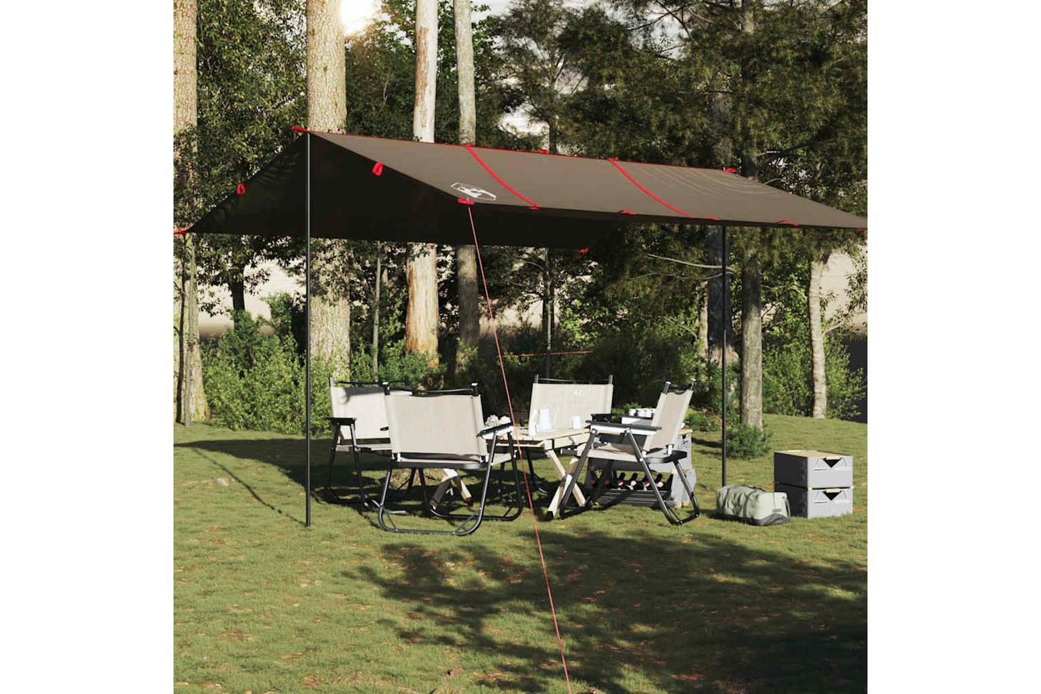 Vidaxl Camping Tarp Brown 451x420 Cm Waterproof-3