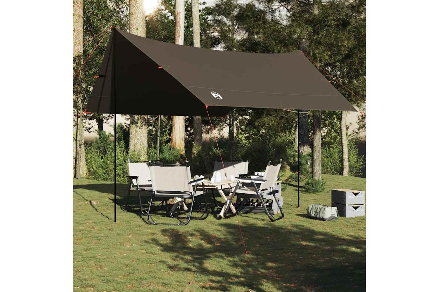 Vidaxl Camping Tarp Brown 462x306x211 Cm Waterproof-3