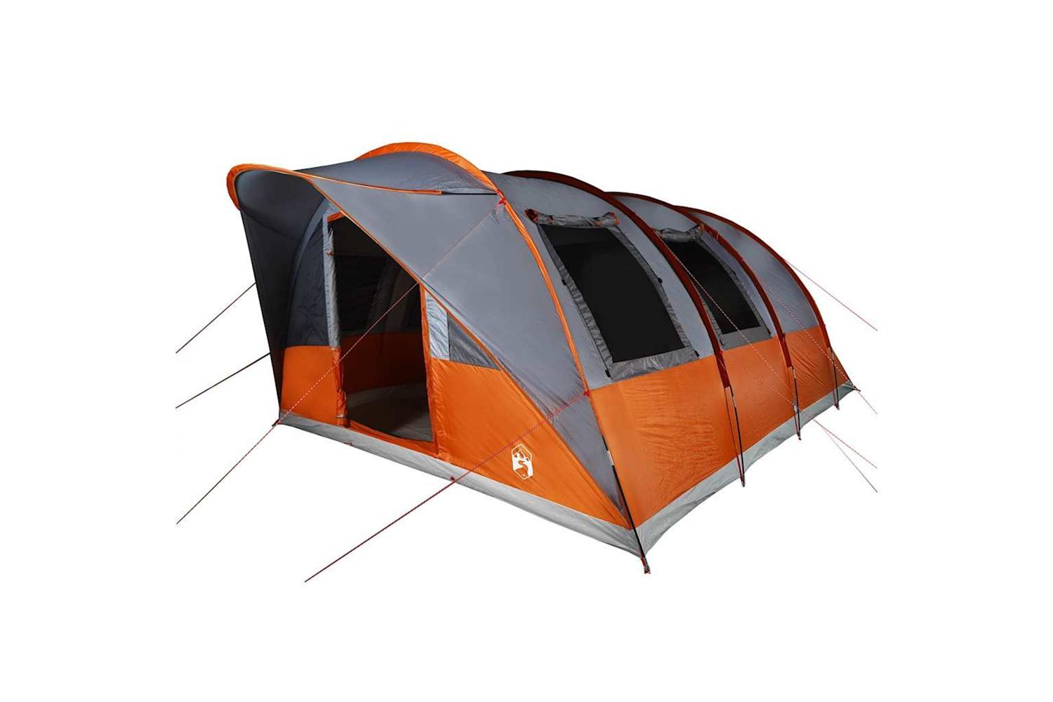 Vidaxl Camping Tent Tunnel 5-person Grey And Orange Waterproof-4