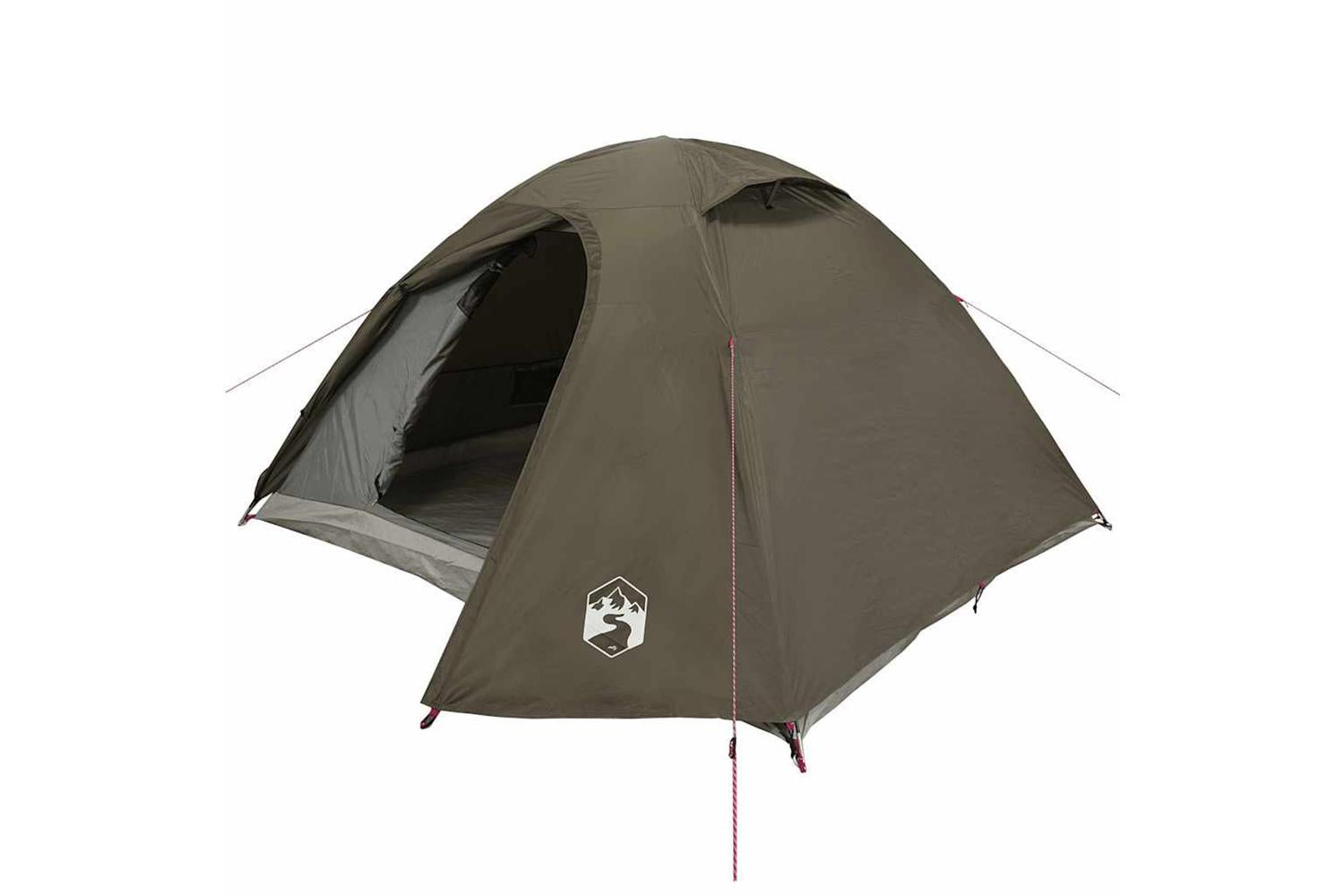 Vidaxl Camping Tent Dome 4-person Brown Waterproof-4