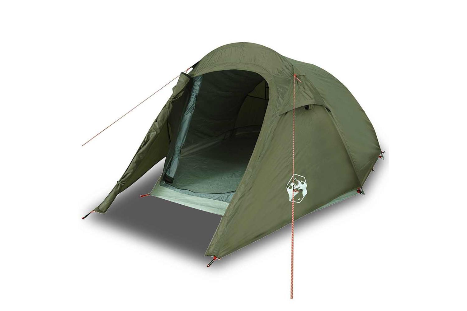 Vidaxl Camping Tent Tunnel 3-person Olive Green Waterproof-2