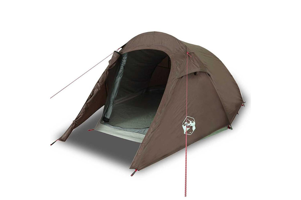 Vidaxl Camping Tent Tunnel 2-person Brown Waterproof