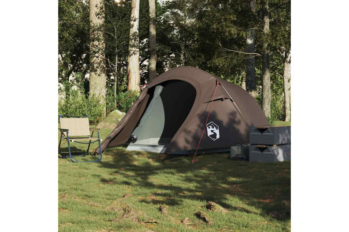 Vidaxl Camping Tent Tunnel 2-person Brown Waterproof-3