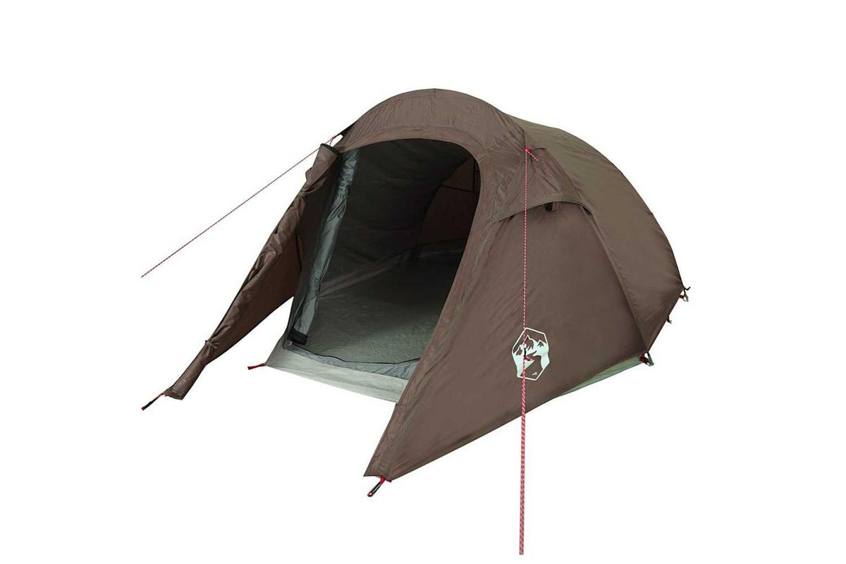 Vidaxl Camping Tent Tunnel 2-person Brown Waterproof-4