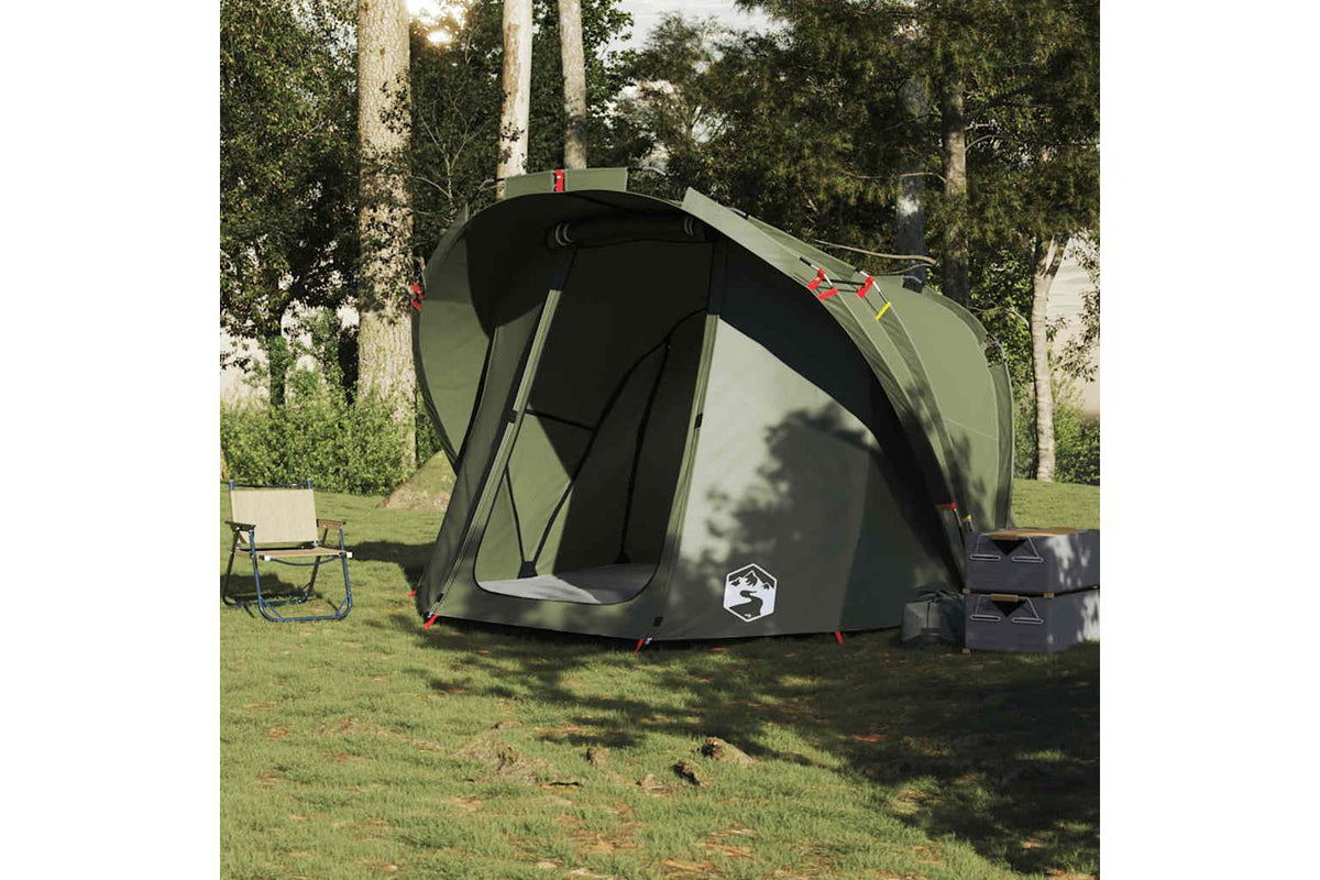 Vidaxl Fishing Tent 4-person Olive Green Waterproof-3