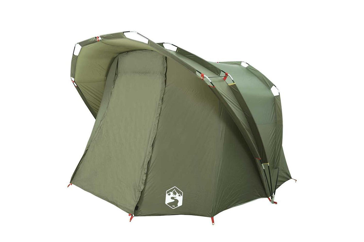 Vidaxl Fishing Tent 4-person Olive Green Waterproof-5