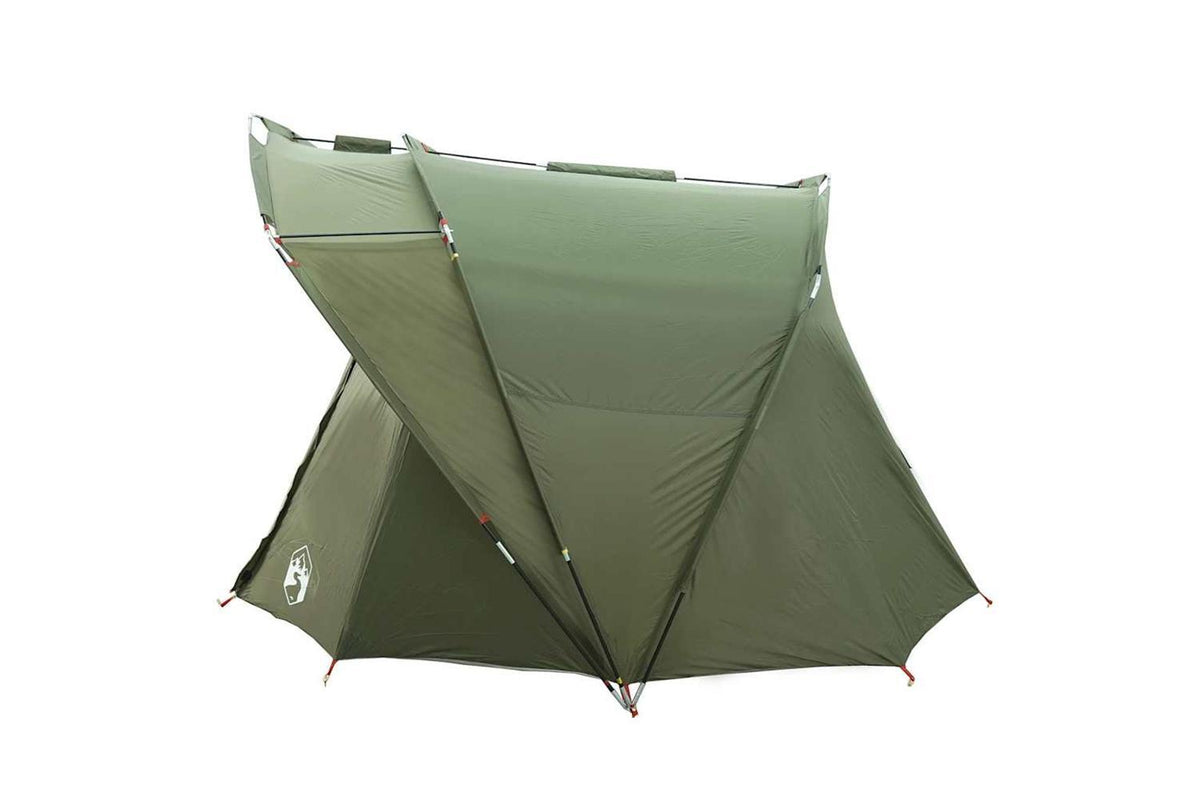 Vidaxl Fishing Tent 4-person Olive Green Waterproof-8