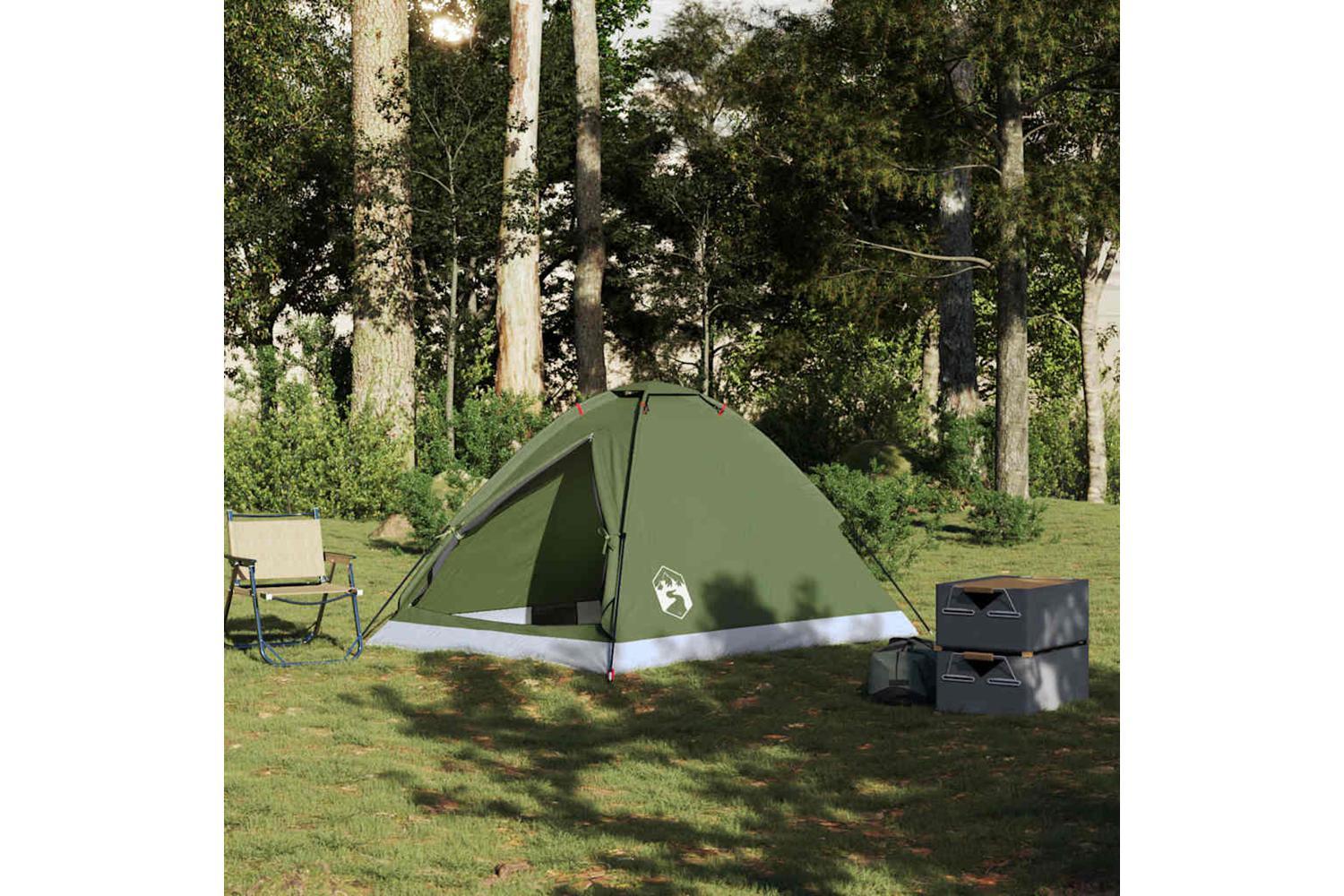 Vidaxl Camping Tent Dome 2-person Olive Green Waterproof-3