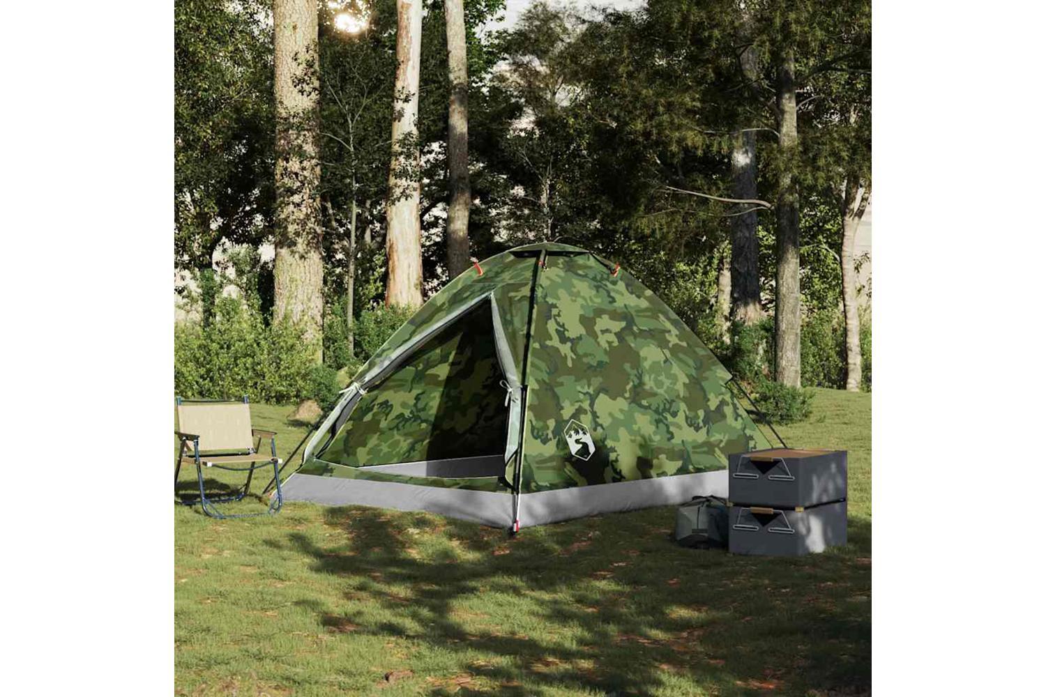 Vidaxl Camping Tent Dome 4-person Camouflage Waterproof-3