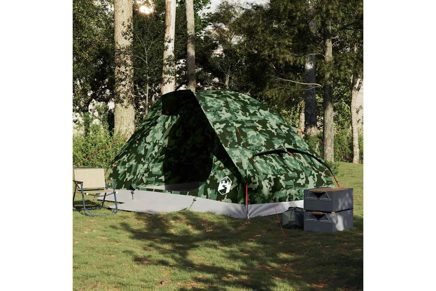 Vidaxl Camping Tent Dome 4-person Camouflage Waterproof-3