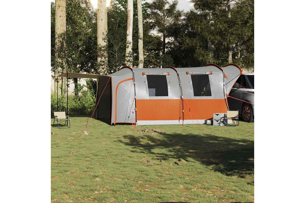 Vidaxl Car Tent 4-person Grey And Orange Waterproof-3