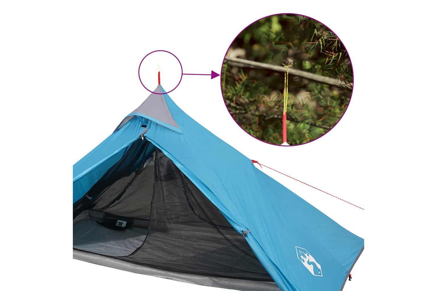 Vidaxl Hanging Tent Tipi 1-person Blue Waterproof-10
