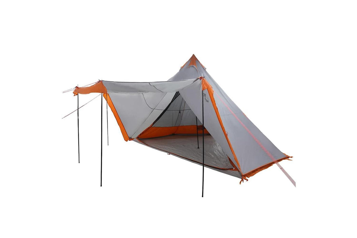 Vidaxl Family Tent Tipi 8-person Grey And Orange Waterproof-3
