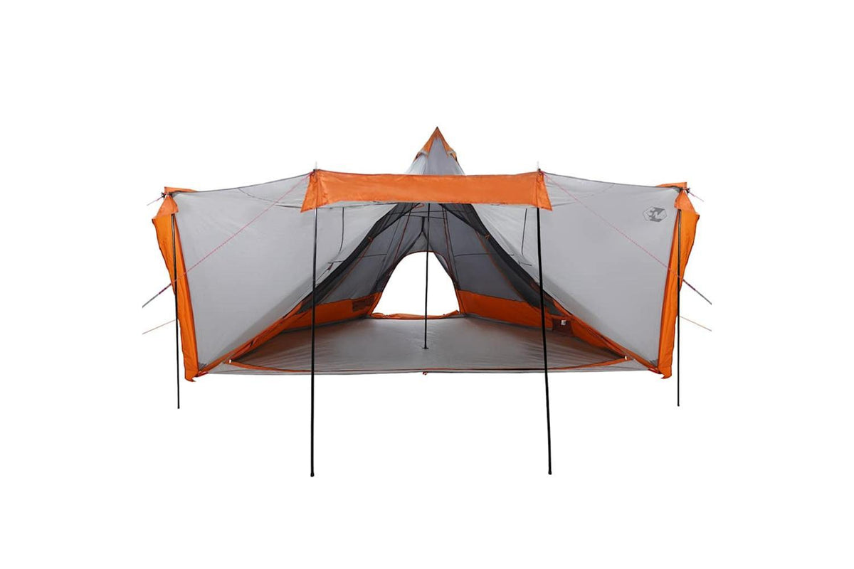 Vidaxl Family Tent Tipi 8-person Grey And Orange Waterproof-6