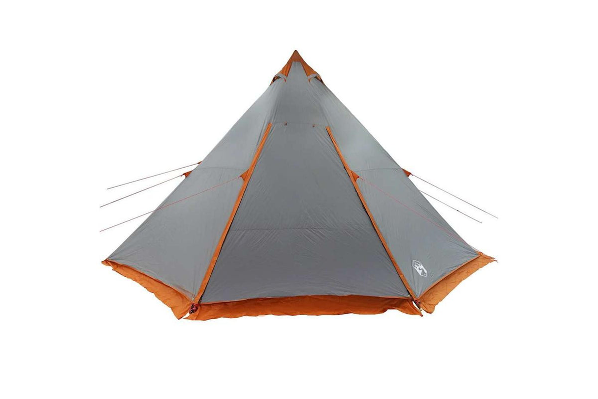 Vidaxl Family Tent Tipi 8-person Grey And Orange Waterproof-7