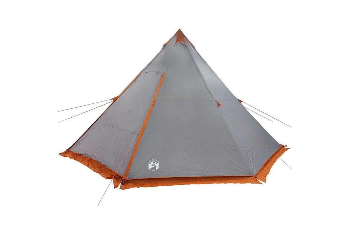 Vidaxl Family Tent Tipi 8-person Grey And Orange Waterproof-9