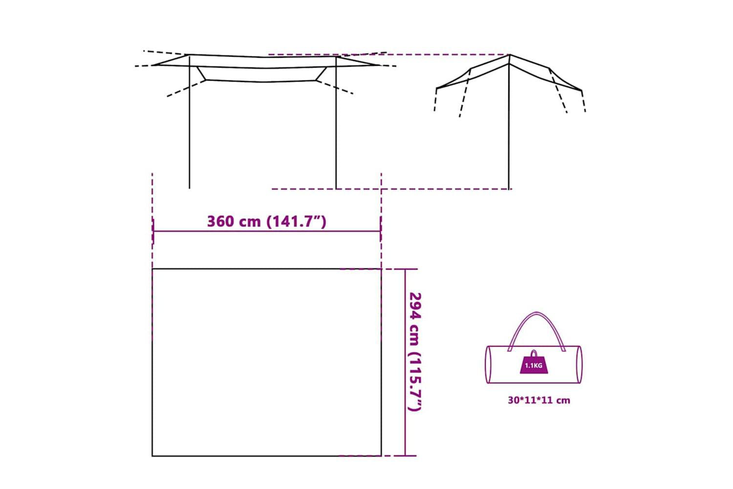 Vidaxl Camping Tarp Grey And Orange 360x294 Cm Waterproof-8